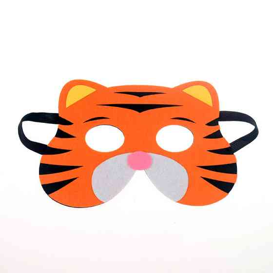 Детская маска Тигр 12 на 19 см оранжевый Киев