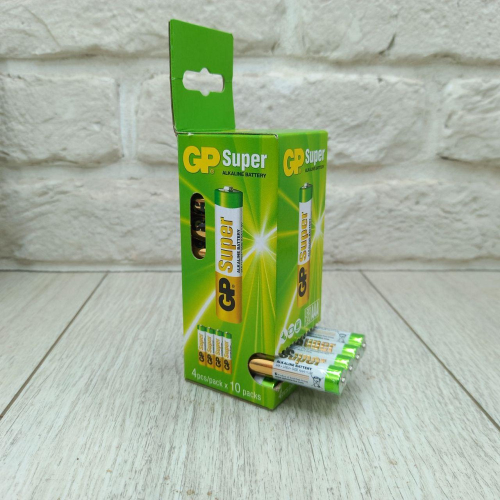 Батарейки GP Super Alkaline AAA LR03 1.5V - блок 40 штук Харків - фото 3