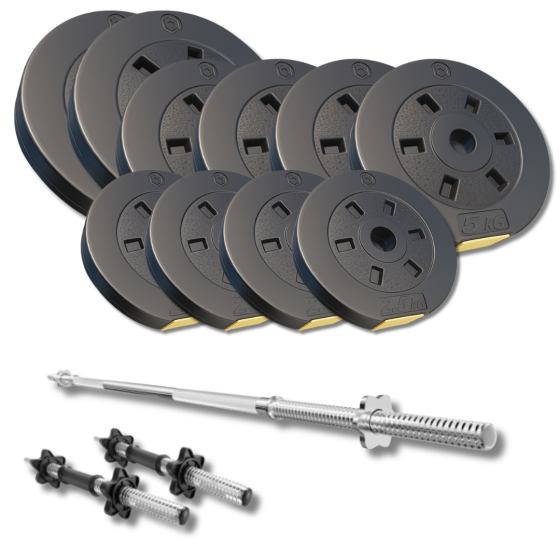 Набір зі штангою та гантелями Besport PowerPro 61кг (гриф 167см) Київ