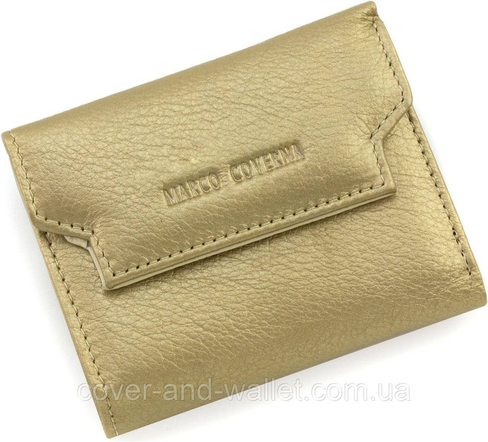 Маленький жіночий гаманець золотистого кольору з натуральної шкіри Marco Coverna 2201 Київ - фото 1