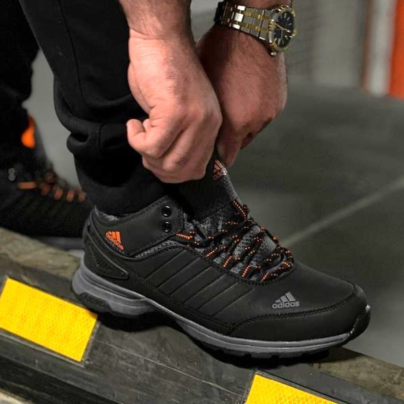 Зимові Кросівки Adidas GORE-TEX Чоловічі Чорні з МЕХОМ Черевики Адідас (розміри: 42,43) ВідеоОбзор Дніпро - фото 6