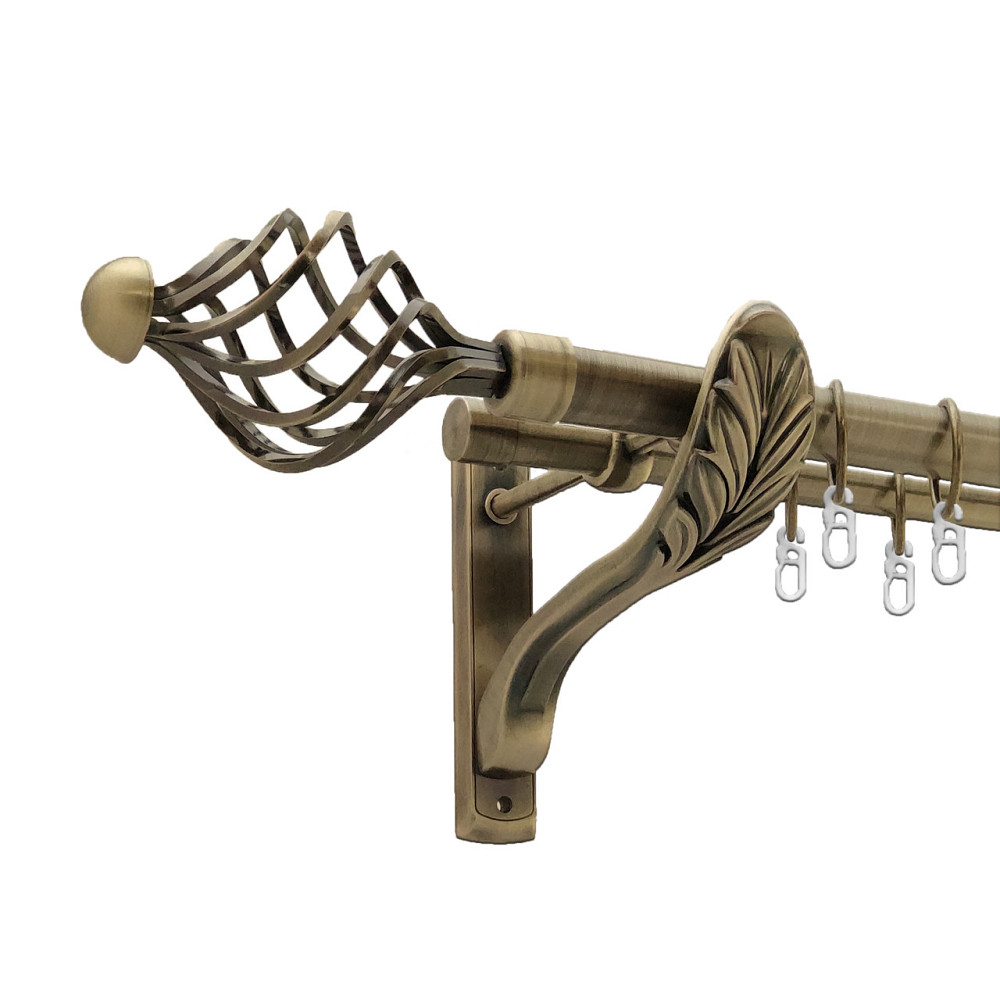 Карниз Orvit Арезо металевий дворядний ретро Антик 25\19 мм 200 см (4301631) Львів - фото 1