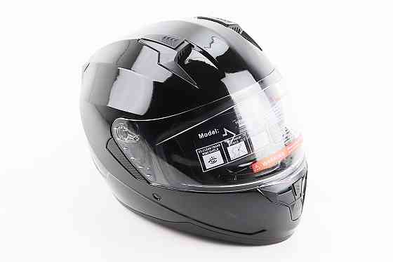 Шолом інтеграл, закритий (сертифікація DOT)+відкидні окуляри BLD-M67 L (59-60см), ЧОРНИЙ глянець Киев