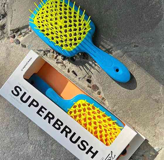 Щітка для волосся блакитна з жовтим Superbrush Janeke Київ