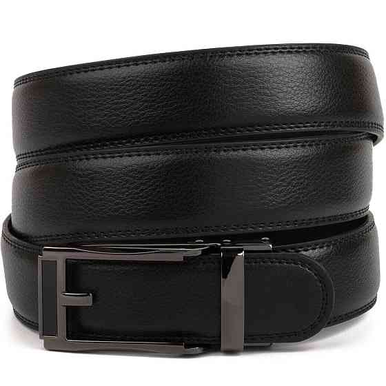 Ремінь чоловічий c тонкою пряжкою у вигляді рамки Vintage 20218 Чорний Київ