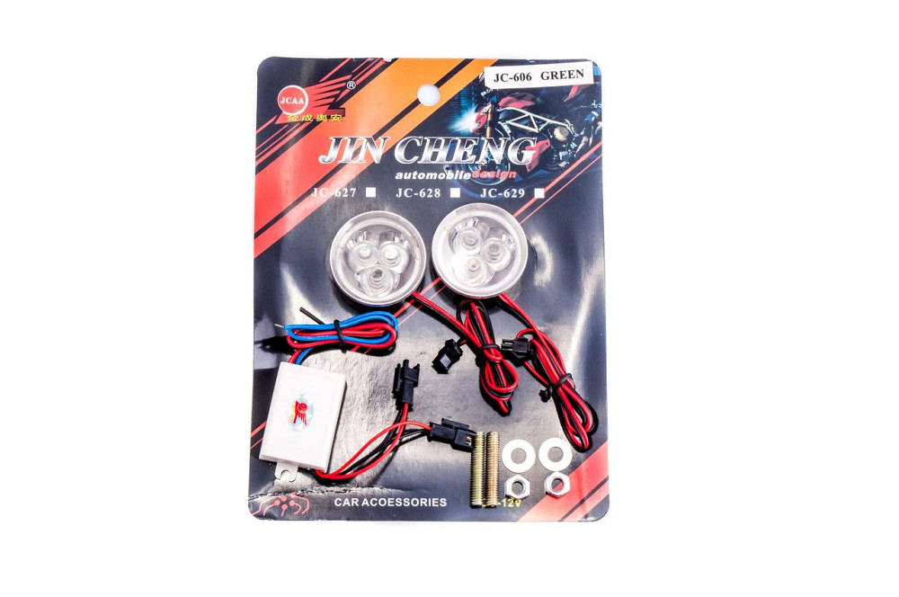 Стробоскоп діодний (2шт, круглі) 6 діодів (жовтий, mod:JC-606) Мукачево - фото 1