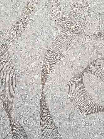 Шпалери метрові вінілові на флізеліні Sintra Vila абстракція зигзаги смуги світло-сірі сріблясті 532515 Київ