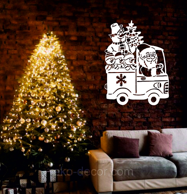 Декоративное настенное Панно «Новый год», Декор на стену 70*53 см, Белый Киев - изображение 2