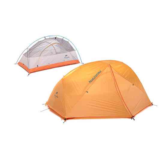 Намет надлегкий двомісний  з футпринтом Naturehike Star-River 2 Updated NH17T012-T, 210T, помаранчев Київ