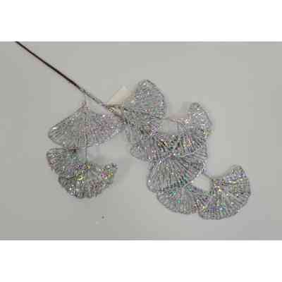 Декоративна гілка YES! Fun Лист Гінкго 62 см, срібло, гліттер (973882) Вінниця