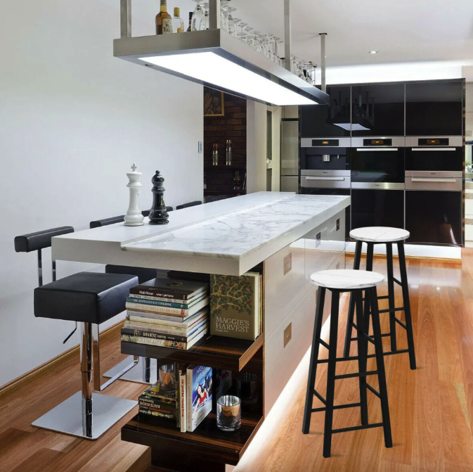 Комплект стільців Costway Eugad з підставкою для ніг Київ - фото 7