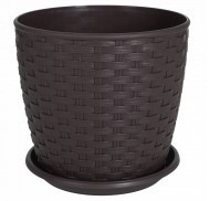 Вазон Ротанг з підставкою 16*15см темно-коричневий Алеана Житомир - фото 1