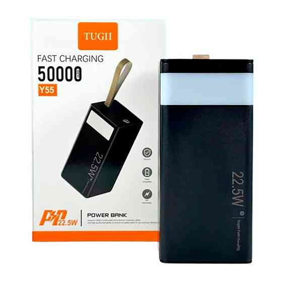 Павербанк 50000 mAh WUW Y55 TUGII-Y55 PD 22.5W быстрая зарядка цифровой дисплей фонарик power bank повербанк Одесса