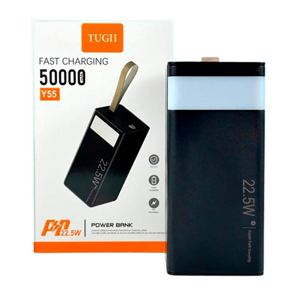 Павербанк 50000 mAh WUW Y55 TUGII-Y55 PD 22.5W швидка зарядка цифровий дисплей ліхтарик power bank повербанк Одеса - фото 2