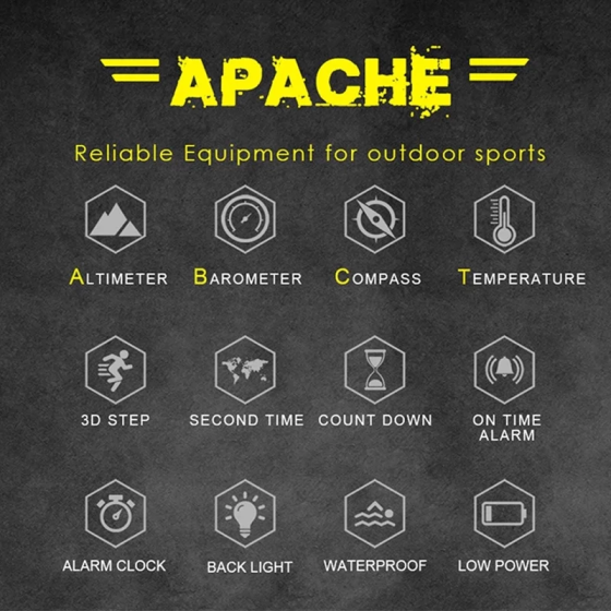 Тактичний чоловічий наручний годинник North Edge Apache 3 (Silicone) Вінниця