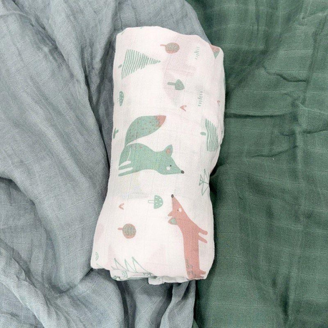 Набір органічних пелюшок Lovely Svi 3 шт – м’які, дихаючі, розмір ХL- 110 x 115 см Лісові звірі (110125) Київ - фото 2