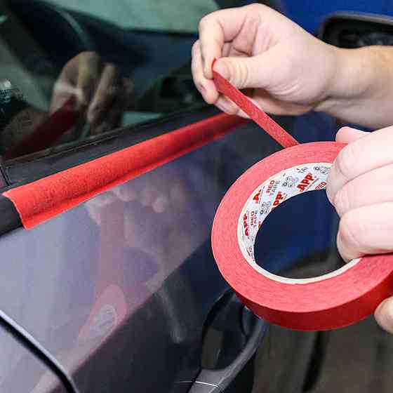 Преміум стрічка малярна воднонепроникна APP Red Tape 18мм х 45м 110*C червона, 070251 Київ