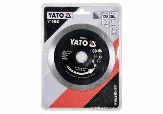 Диск відрізний алмазний по грісу, склу, кераміці Ø = 125x1.6x10x22.2 мм, у мокрому та сухому режимі YaTo YT-59952 Коломия