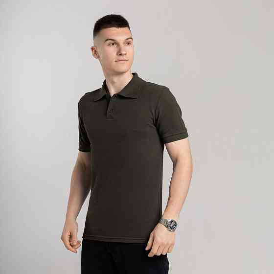 Хаки футболка поло весенняя черная. Легкое летнее мужское летнее хаки зеленое поло Pobedov Royal Киев