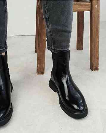 Zemira Ботинки ZEMIRA черные кожаные лакированные весна-осень высота 16 см размер 36р.37р.38р. Коломыя