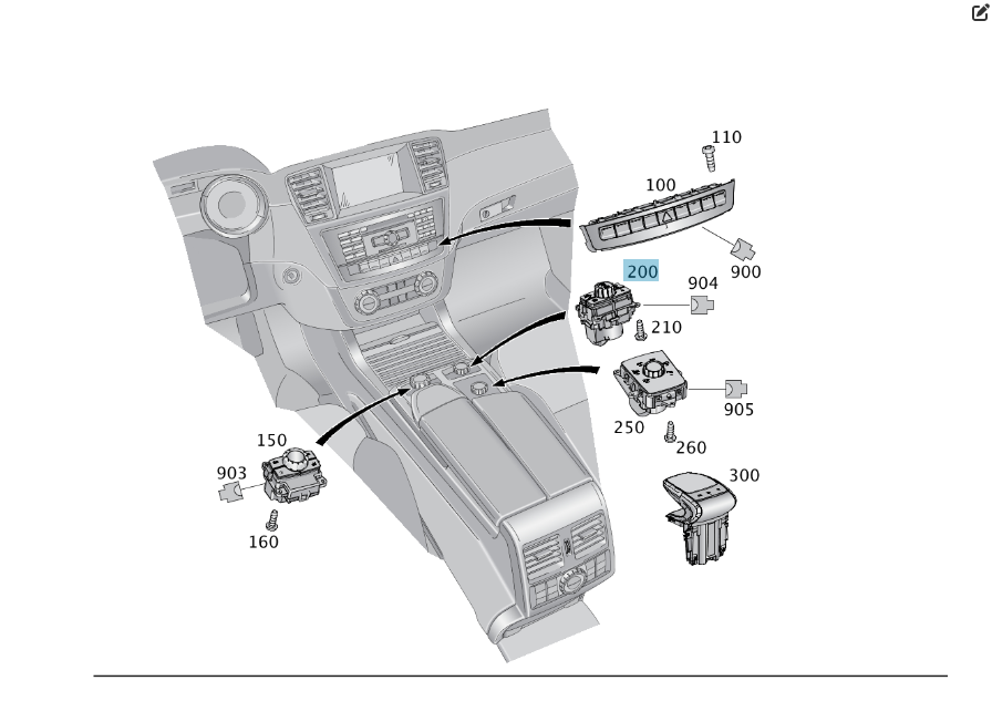 Mercedes-Benz  A2929050300 Блок кнопок керування пневмопідвіскою ML/GLE W166 GLE Coupe C292 GL/GLS X166 Одеса - фото 2