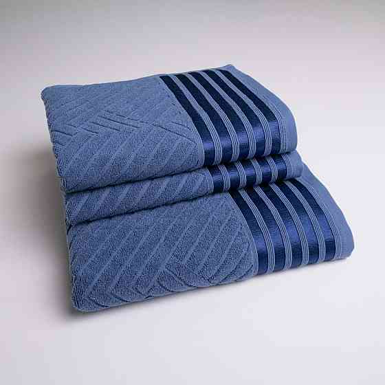 Набор махровых полотенец SOFT 3шт GM Textile 50х90см, 50х90см, 70х140см 500г/м2 (Синий) Сумы