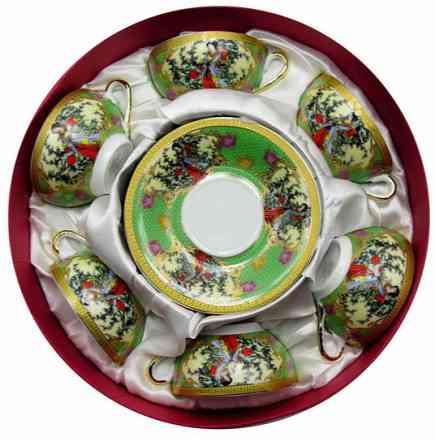Сервиз из фарфора на 6 персон кофе Зеленый Киев