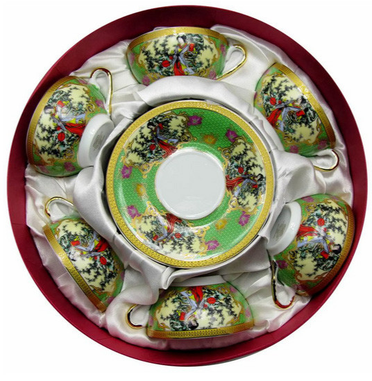 Сервиз из фарфора на 6 персон кофе Зеленый Киев - изображение 1