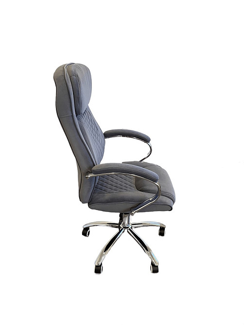 Офисное кресло руководителя Tehforward Lambo Velur хром Anyfix Серый Киев - изображение 2