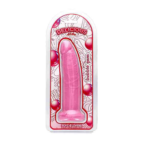 Фалоімітатор з ароматом жуйки - Toyz4lovers Delicious Dildo Bubble Gum, 19,5 см Sex Aura Київ