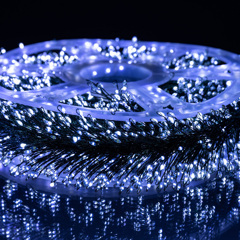 Новорічна гірлянда кімнатна роса Хвойна лапа 50 м 1500 LED зелений провід Біле сяйво D1500L50MGW Київ - фото 8