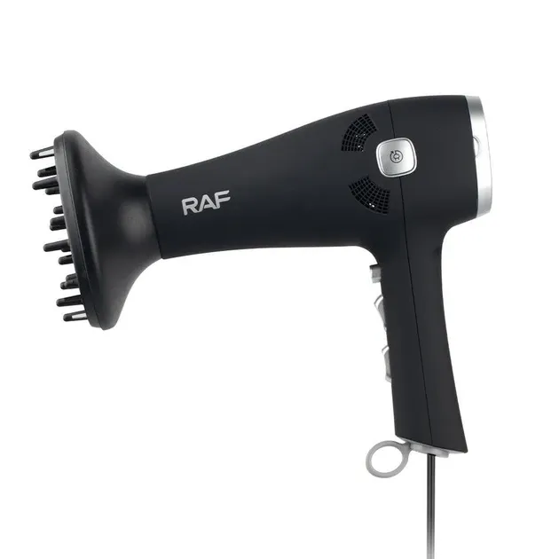 Потужний Фен для волосся Domotec/RAF R-402В 2400Вт з дифузором (2 насадки), 3 режими температури мк Київ - фото 4