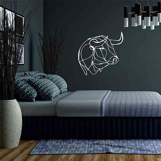 Настенный декор Панно «Бык» Декор на стену 70*70 см, Белый Киев