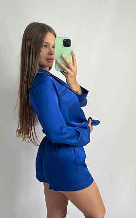 Комплект шелковый тройка рубашка с шортами и штанами Электрик S Харьков