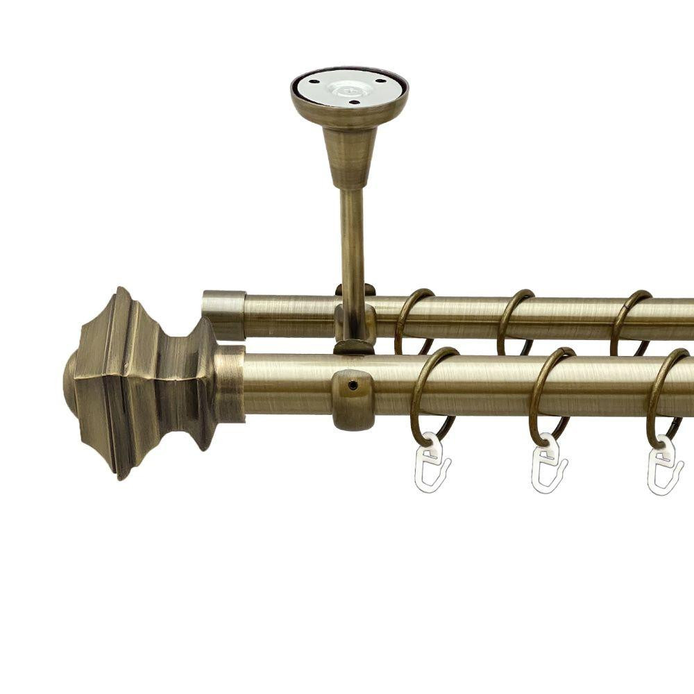 Карниз Orvit Борджеза металевий дворядний відкритий до стелі гладка труба кільце металеве Антик 25\19 мм 240 Львов - изображение 1