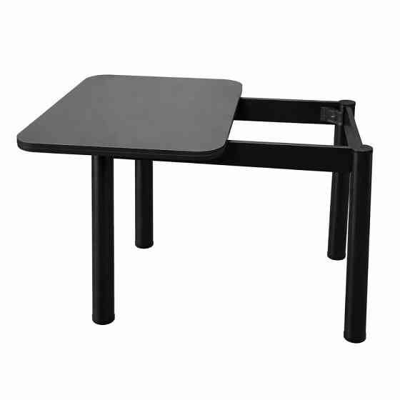 Обеденный стол раскладной LION Нота черные ножки Самоа дымчатый 60x90/90x120 (LION-045133) Львов