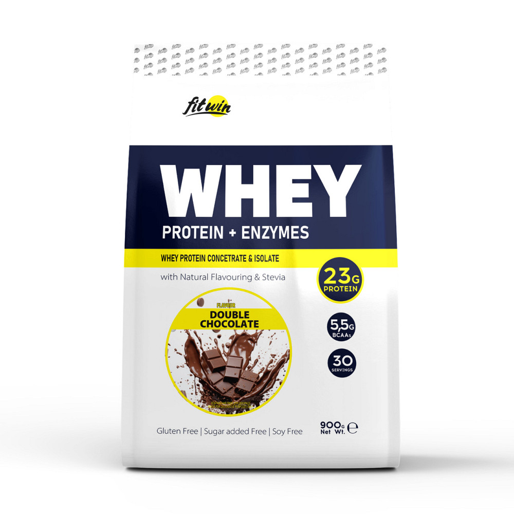 Сывороточный протеин FitWin Whey Protein + Enzymes 900 гр Двойной шоколад Киев - изображение 3