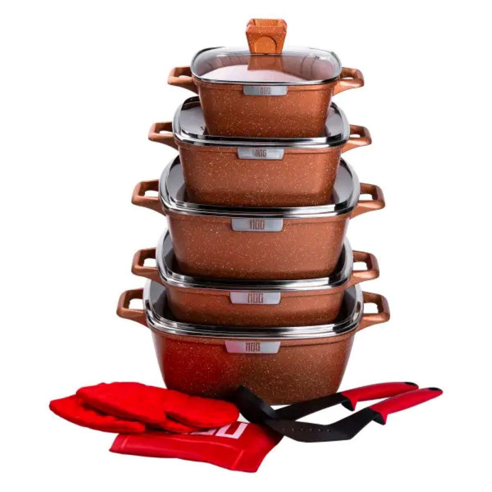 Набір з 5 алюмінієвих кастрюль з аксесуарами Київ - фото 3