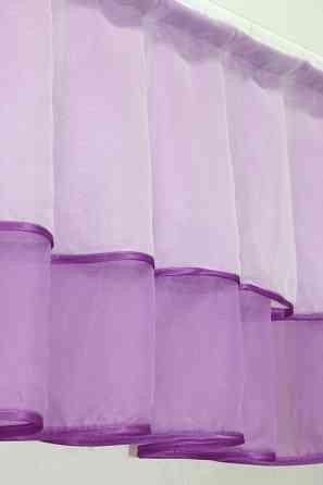 Кухонный комплект VR-Textil № 00к шторки с ламбрекеном белый с сиреневым 200х170 см (59-778) Киев