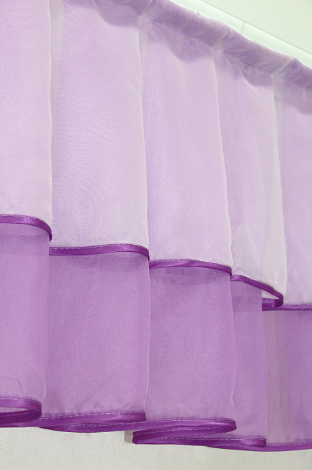 Кухонный комплект VR-Textil № 00к шторки с ламбрекеном белый с сиреневым 200х170 см (59-778) Киев - изображение 4