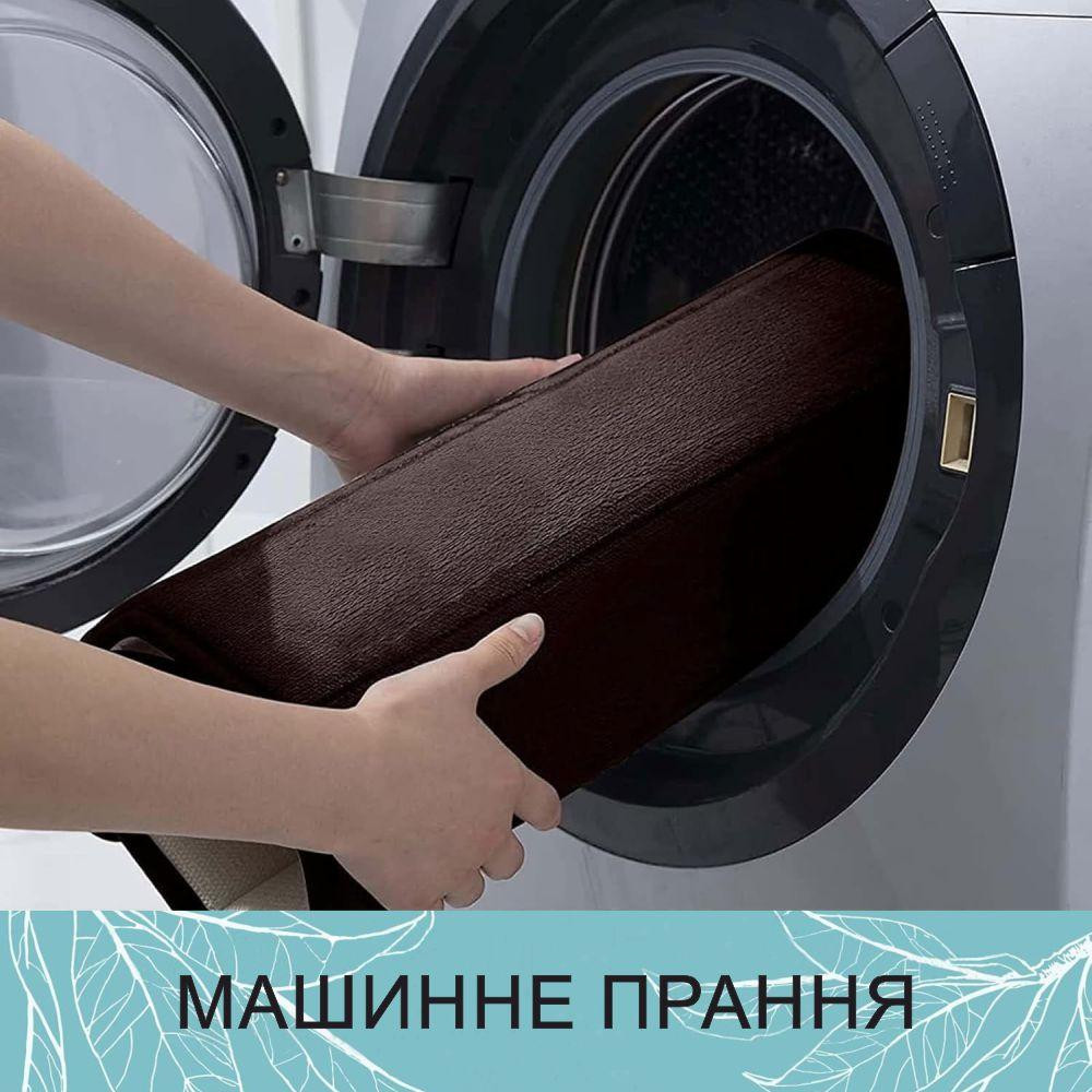 Современный коврик для ванной Aquarius с эффектом памяти Мягкий Антискользящий 50 х 80 см Коричневый в полоску Буча - изображение 6