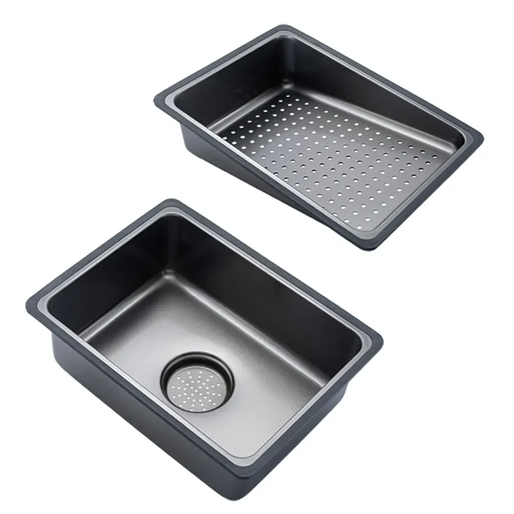 Кухонная мойка GAPPO GS 7547-19 PROFI 750*470 в комплекте со смесителем (3.0/0.8 мм) оружейная сталь Киев - изображение 5
