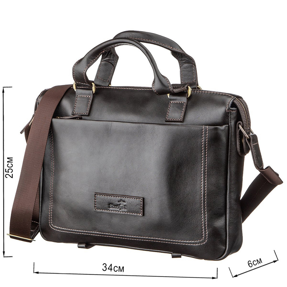 Сумка чоловіча SHVIGEL 11138 шкіряна Коричнева Київ - фото 3