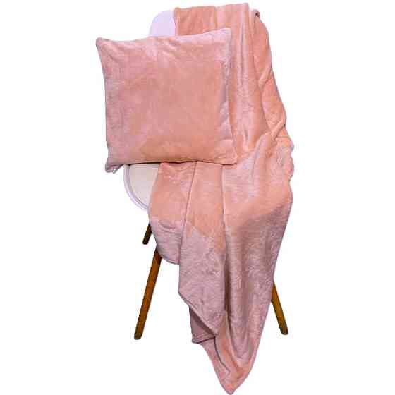 Ecotton Набір для подорожі Ecotton 2 в 1 Подушка 40х40 плед 110х140 рожевий Коломия