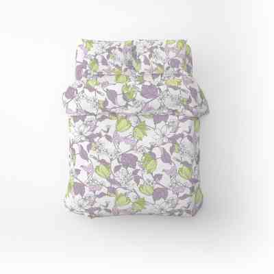 Постільна білизна Home Line Весняний Вечір бузково-зелений бязь полуторний (174438) Вінниця