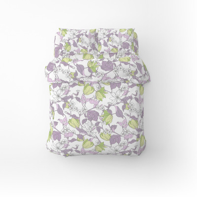 Постільна білизна Home Line Весняний Вечір бузково-зелений бязь полуторний (174438) Вінниця - фото 1