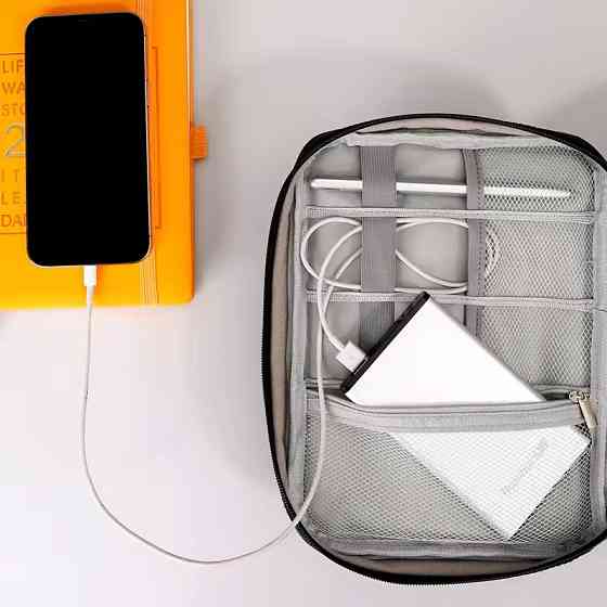 Сумка-органайзер многофункциональная, для хранения гаджетов и акксесуаров, дорожная, синяя Каменец-Подольский