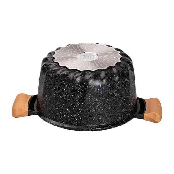 Набор посуды: 3 кастрюли с лопаткой и половником, черный Киев