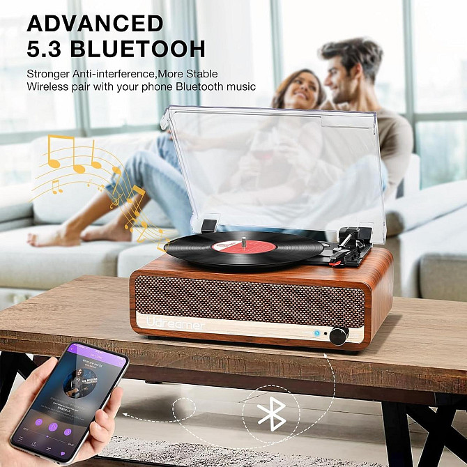 Вініловий ретро-програвач Udreamer UD002 з функцією Bluetooth USB і динаміками Дніпро - фото 3