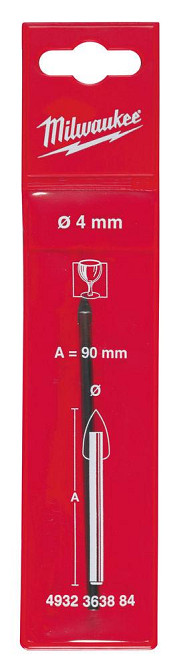 Сверло по стеклу и плитке MILWAUKEE, диаметр 4.0х90мм Одесса - изображение 2